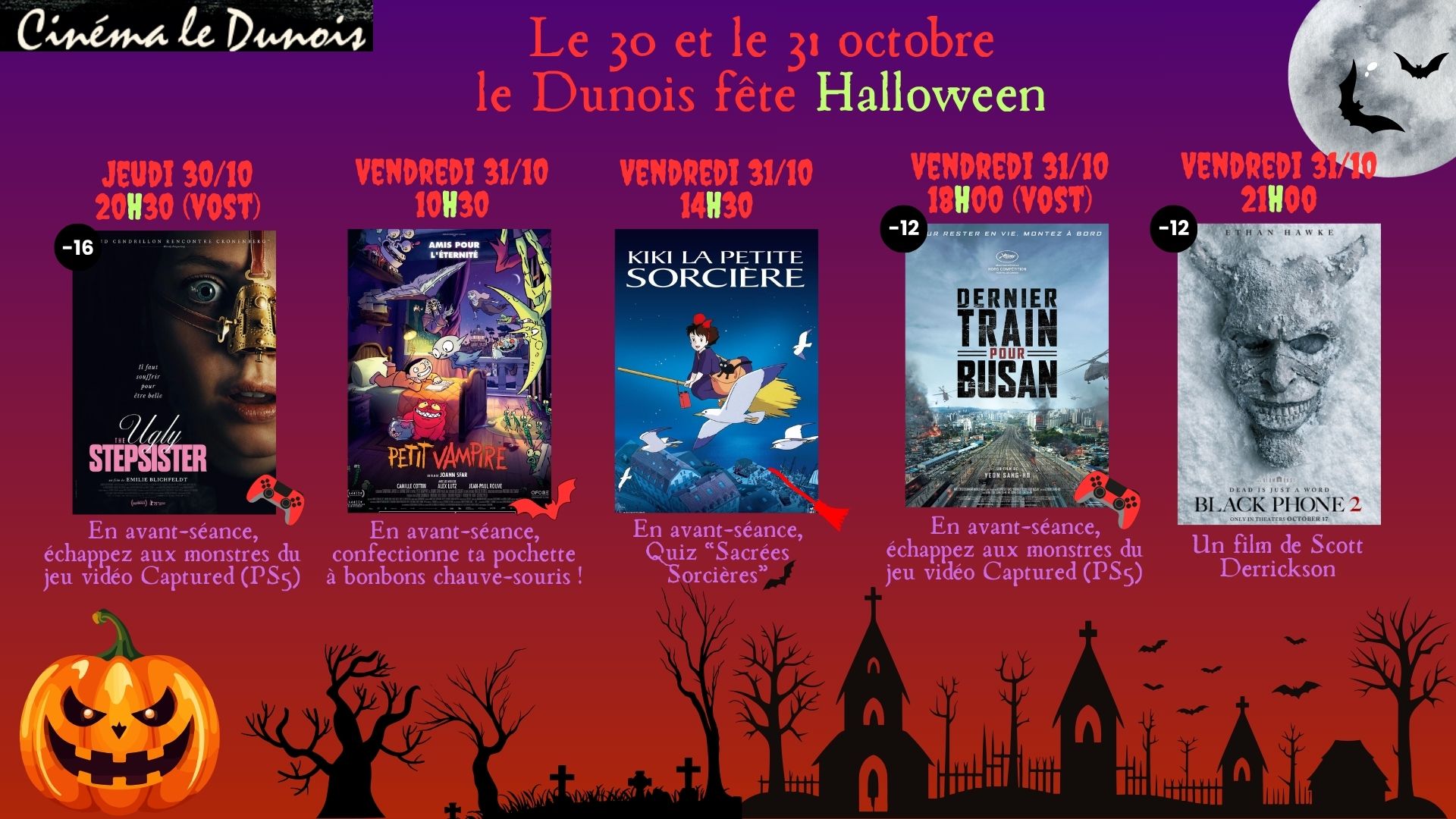JEUDI 30/10 & VENDREDI 31/10 ANIMATIONS HALLOWEEN 2025