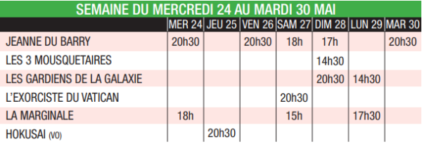 Programme 24 Au 30 MAI