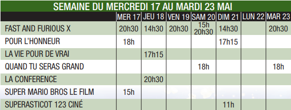 Programme 17 Au 23